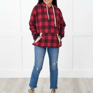 Plaid Long Sleeve Pullover
Hoodie With Sherpa Detail